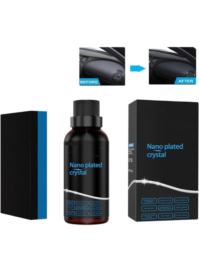 طلاء بلاستيكي منعش، مجموعة تجديد بلاستيكية، عامل طلاء تجديد البلاستيك للسيارة، طلاء منعش من البلاستيك النانو، قطع بلاستيكية طلاء كريستال للسيارة (30 مل) - Image 1